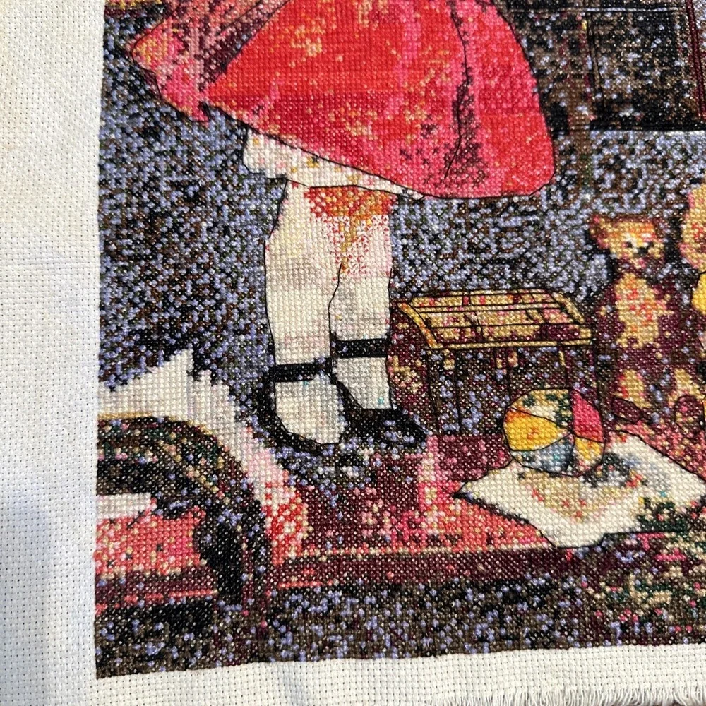 Vintage Completed Christmas Girl Dress Telephone Holiday‎ Unframed Toys Doll